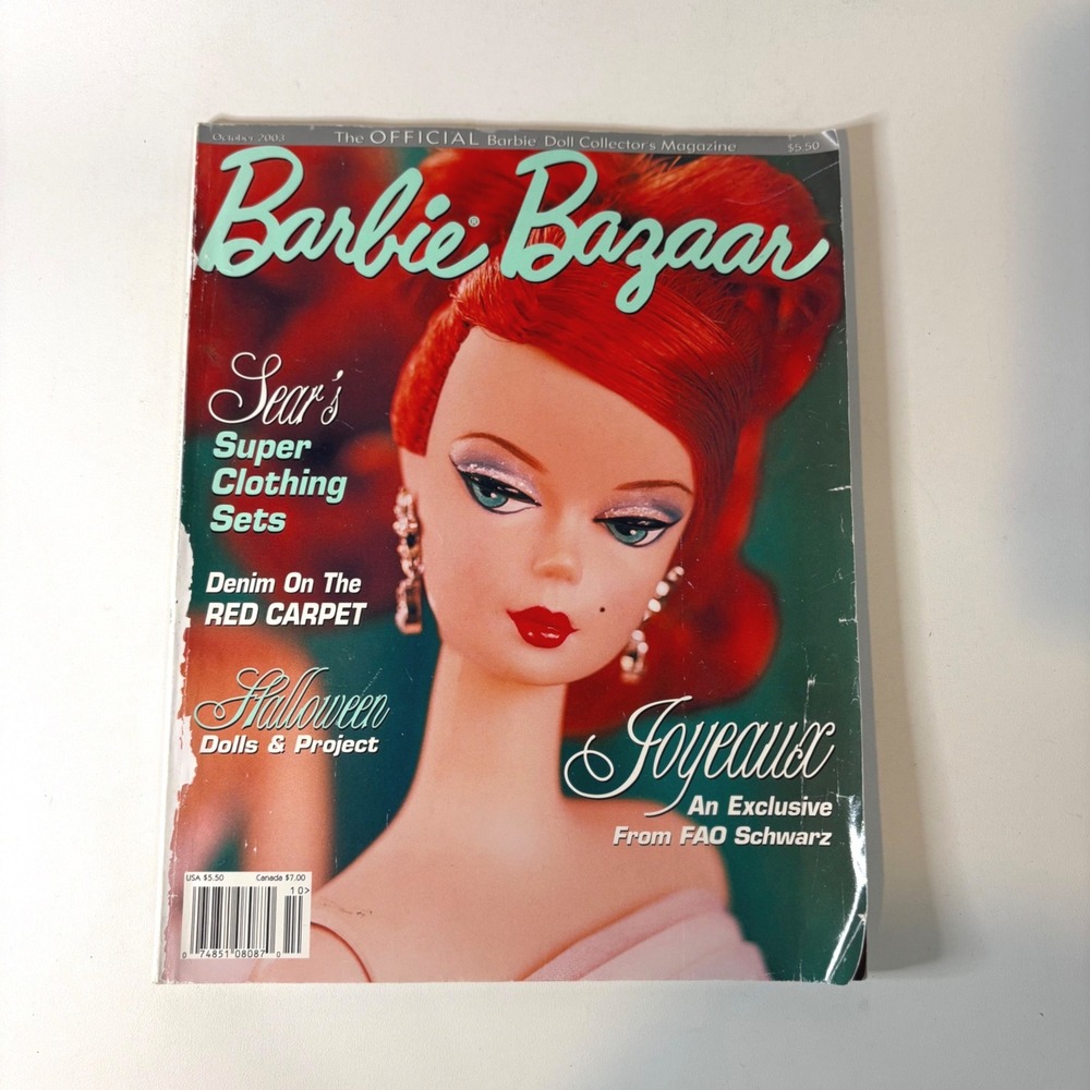 Barbie Bazaar Magazine October 2003 Joyeaux FAO Schwarz Bob Mackie Vintage Doll